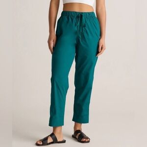 Quince Cotton Poplin Pull-On Pants for Women Garden Green